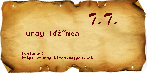 Turay Tímea névjegykártya